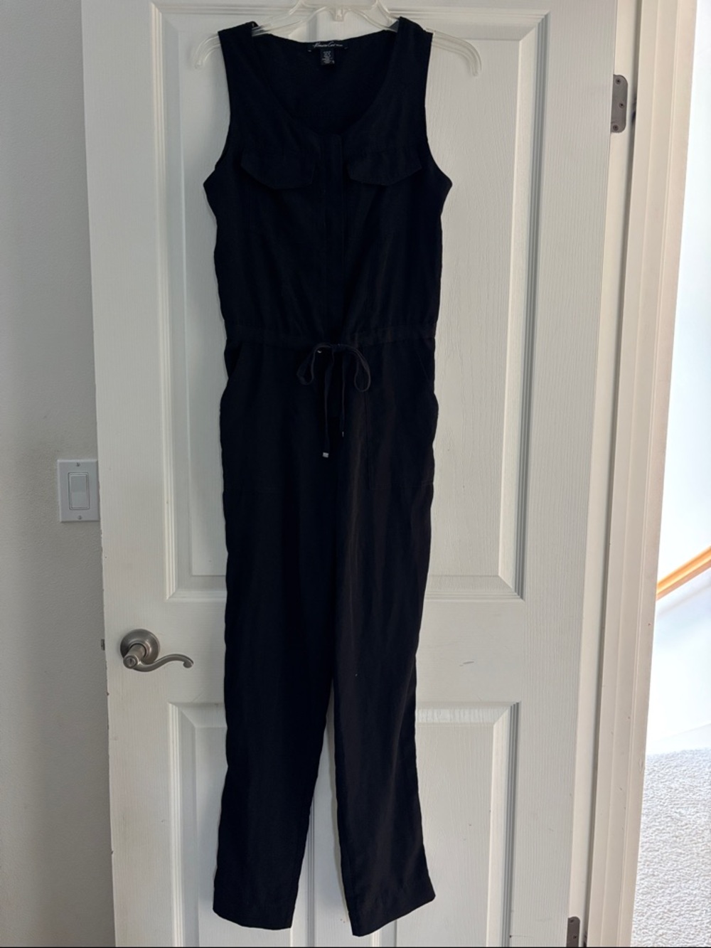 Kenneth Cole Black Sleeveless Jumpsuit with Drawstring Waist Sz 2